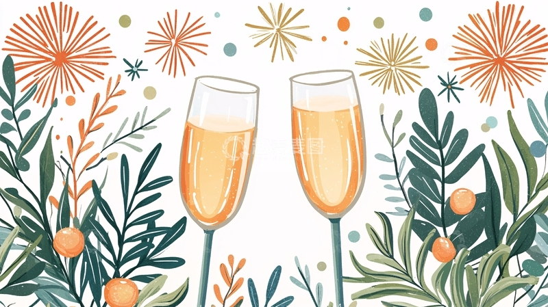 高清大图下载【趣麦麦图】香槟庆祝节日时刻