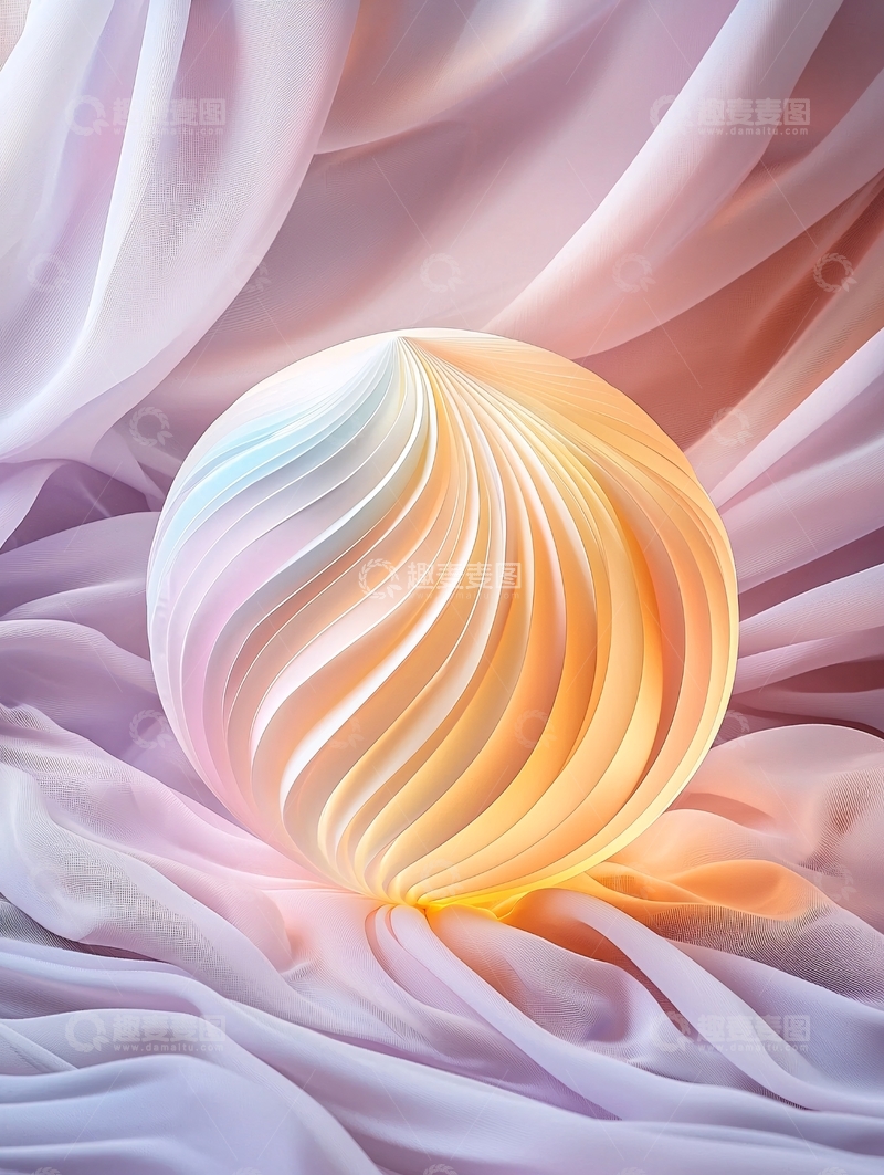 高清大图下载【趣麦麦图】柔和色彩螺旋球体