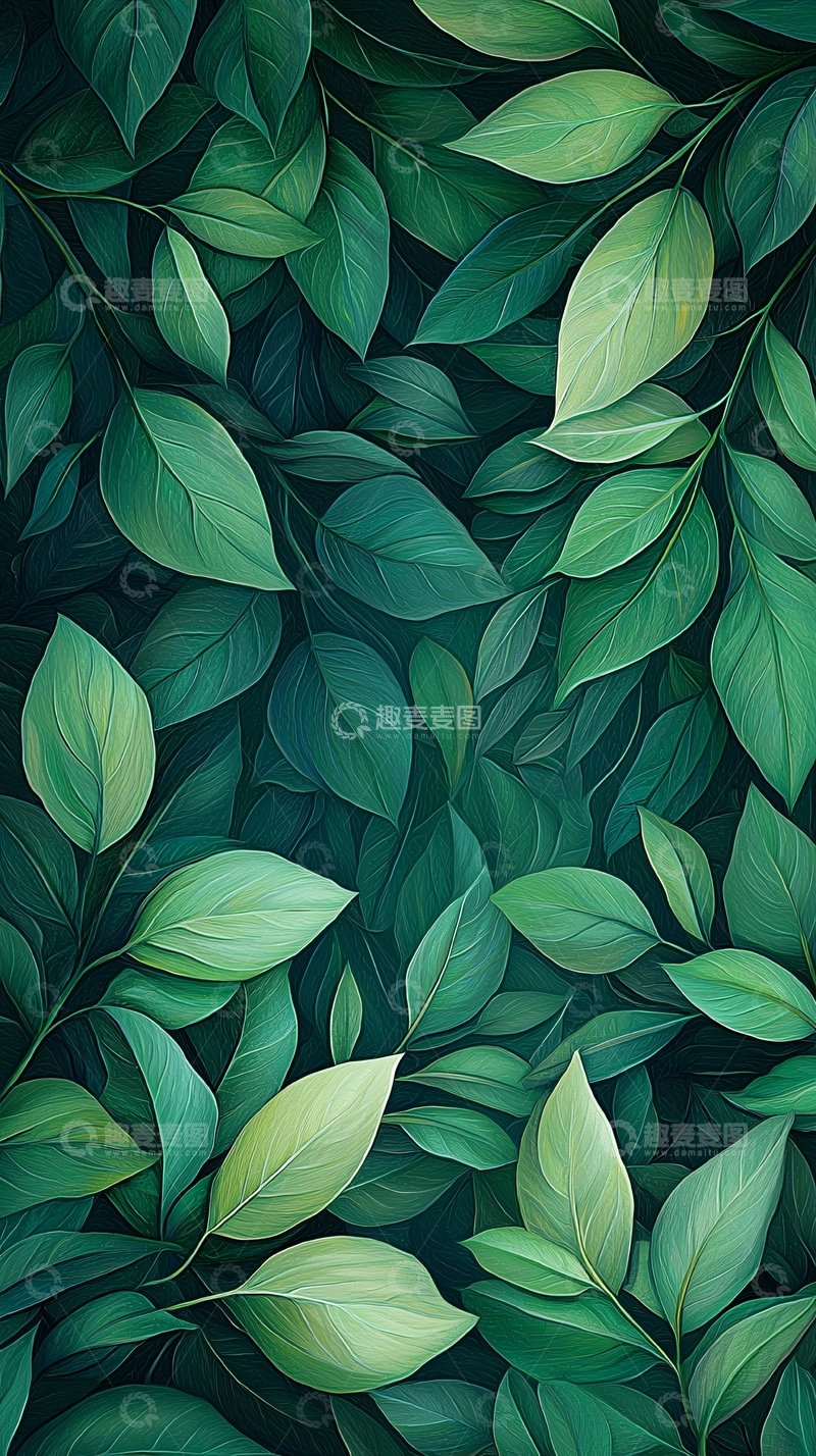 高清大图下载【趣麦麦图】绿色植物叶子背景图