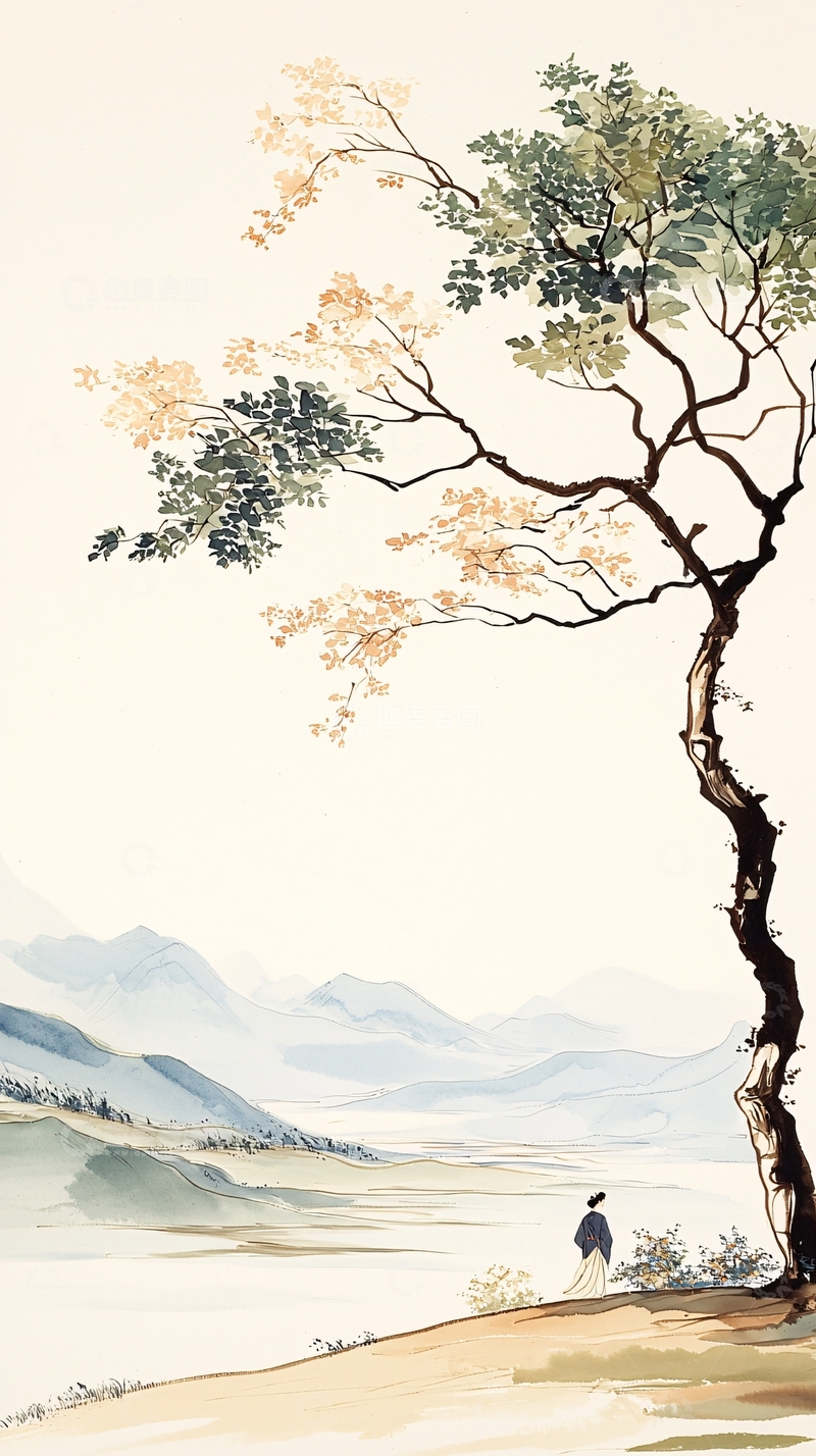 高清大图下载【趣麦麦图】秋日山水图高清图片