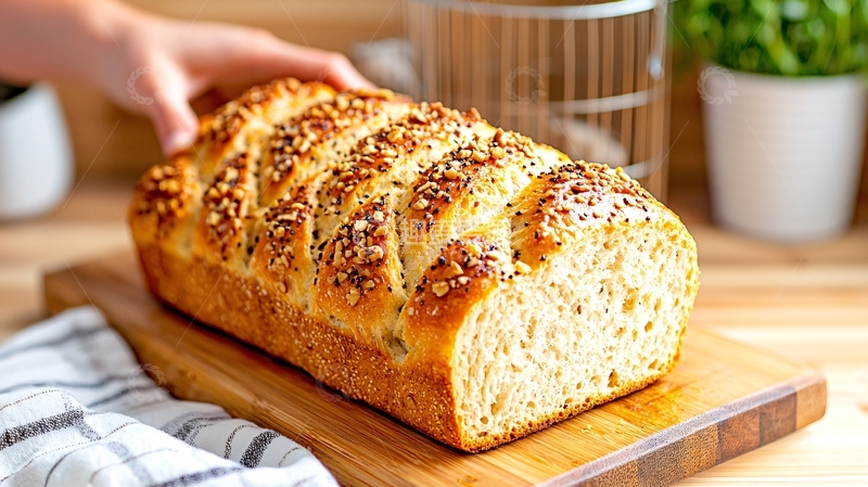 高清大图下载【趣麦麦图】新鲜出炉的面包切片展示