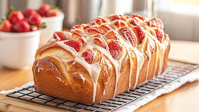 高清大图下载【趣麦麦图】草莓装饰的面包蛋糕