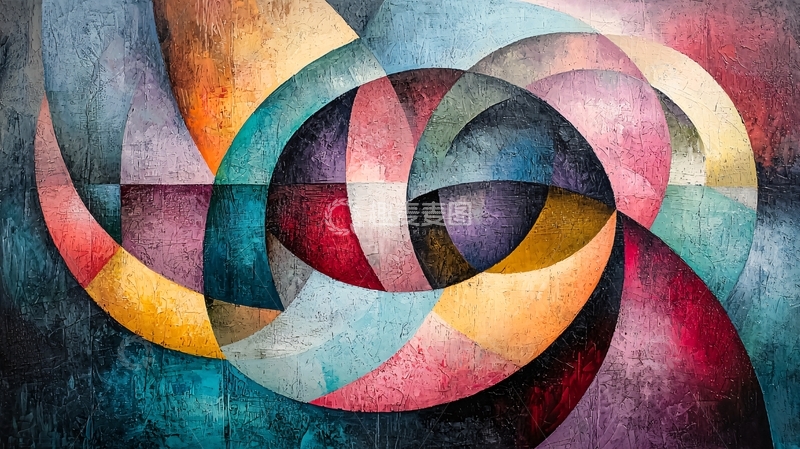 高清大图下载【趣麦麦图】抽象几何色彩艺术背景