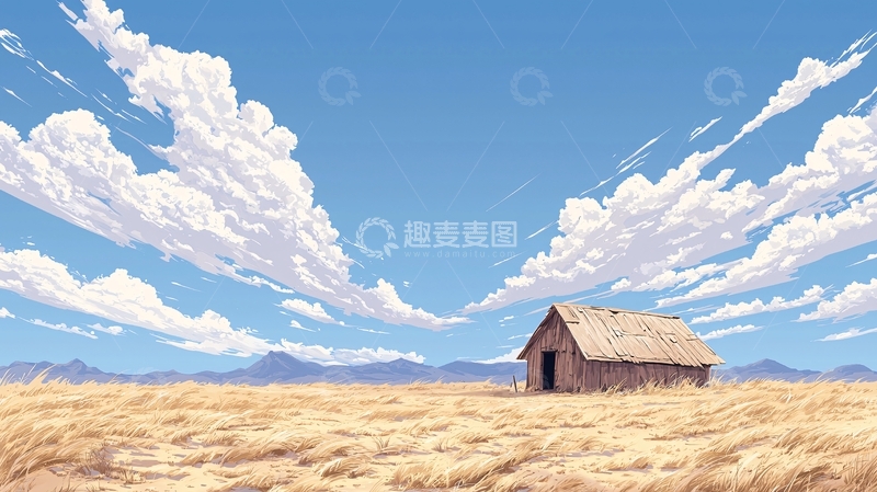 高清大图下载【趣麦麦图】荒野中的小屋