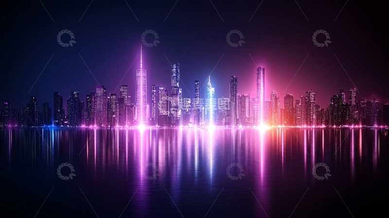 高清大图下载【趣麦麦图】霓虹城市夜景