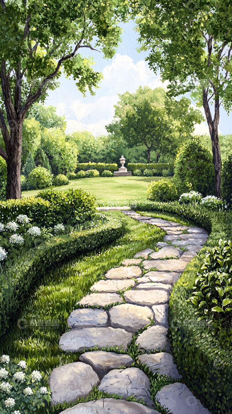 高清大图下载【趣麦麦图】石径通幽的花园风景