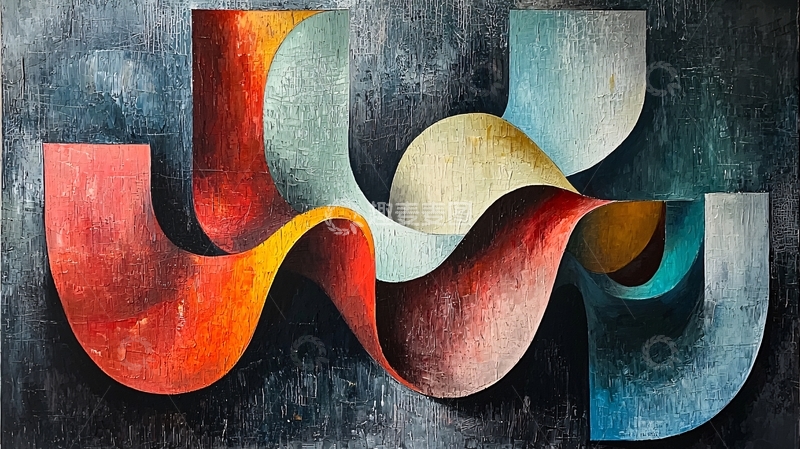 高清大图下载【趣麦麦图】抽象波浪形艺术画