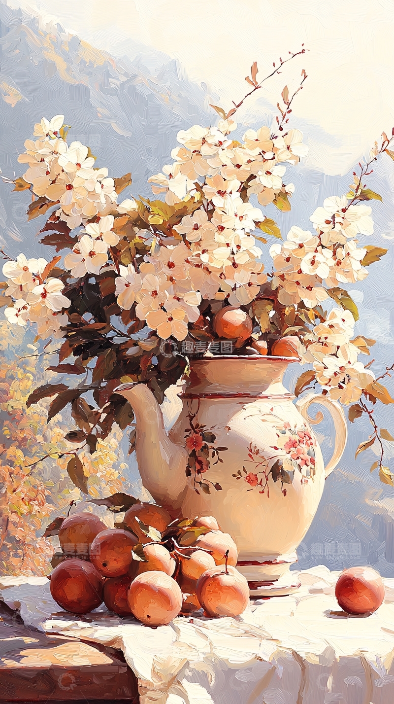 高清大图下载【趣麦麦图】春日花果静物画