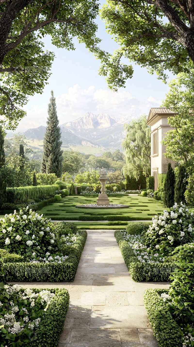 高清大图下载【趣麦麦图】意大利乡村花园景观