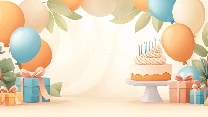 高清大图下载【趣麦麦图】生日派对的温馨场景