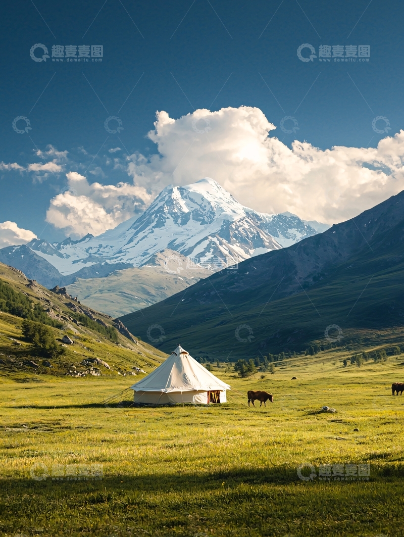高清大图下载【趣麦麦图】草原上的蒙古包