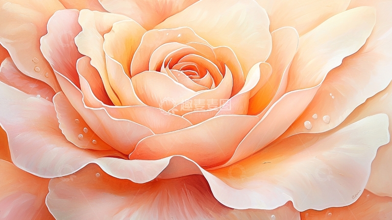 高清大图下载【趣麦麦图】橙色玫瑰花艺术画