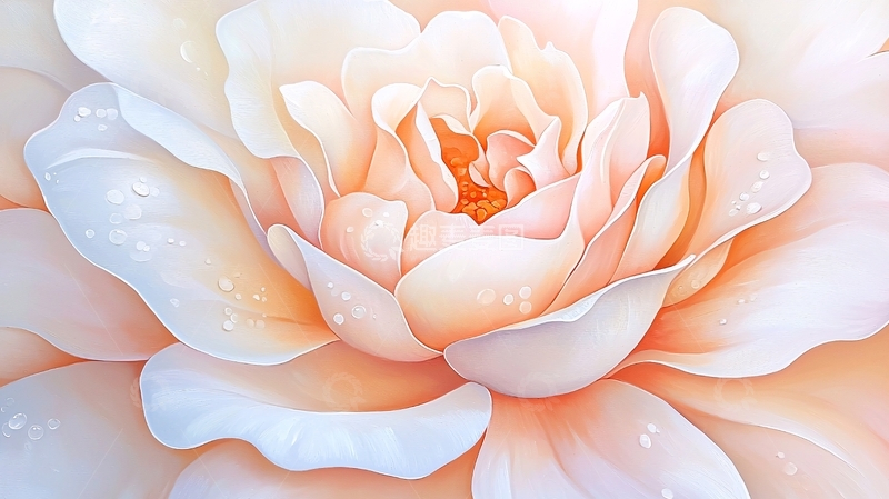 高清大图下载【趣麦麦图】粉白玫瑰花瓣特写