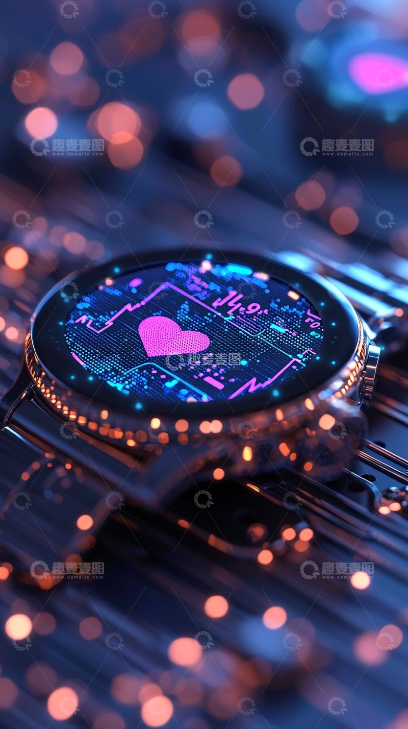 高清大图下载【趣麦麦图】科技感智能手表背景图