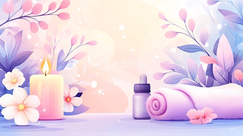 高清大图下载【趣麦麦图】宁静的香薰疗法场景