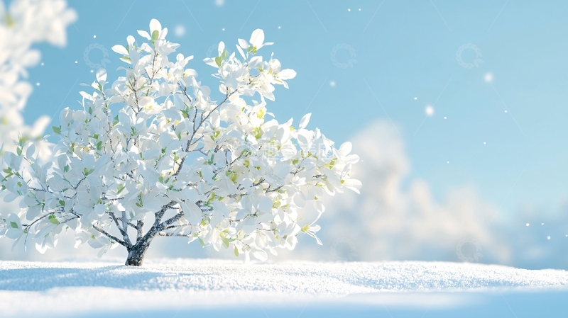 高清大图下载【趣麦麦图】白雪覆盖的树