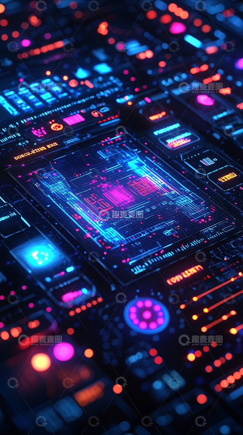 高清大图下载【趣麦麦图】未来科技感电路板背景图