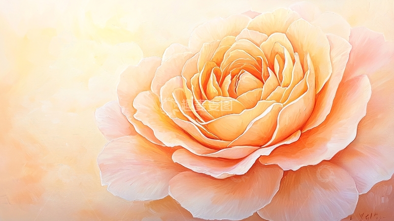 高清大图下载【趣麦麦图】-橙色玫瑰花艺术画