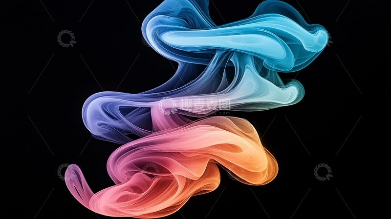 高清大图下载【趣麦麦图】抽象色彩流动曲线背景