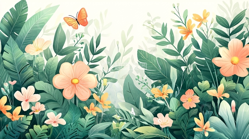 高清大图下载【趣麦麦图】生机盎然的繁茂花草