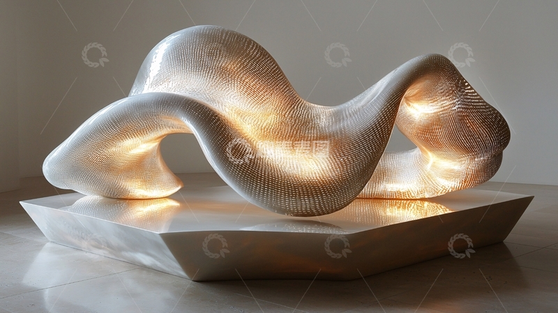 高清大图下载【趣麦麦图】现代艺术雕塑灯光效果展示