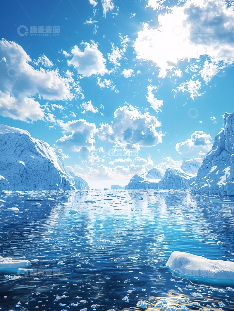 高清大图下载【趣麦麦图】冰川海洋风景