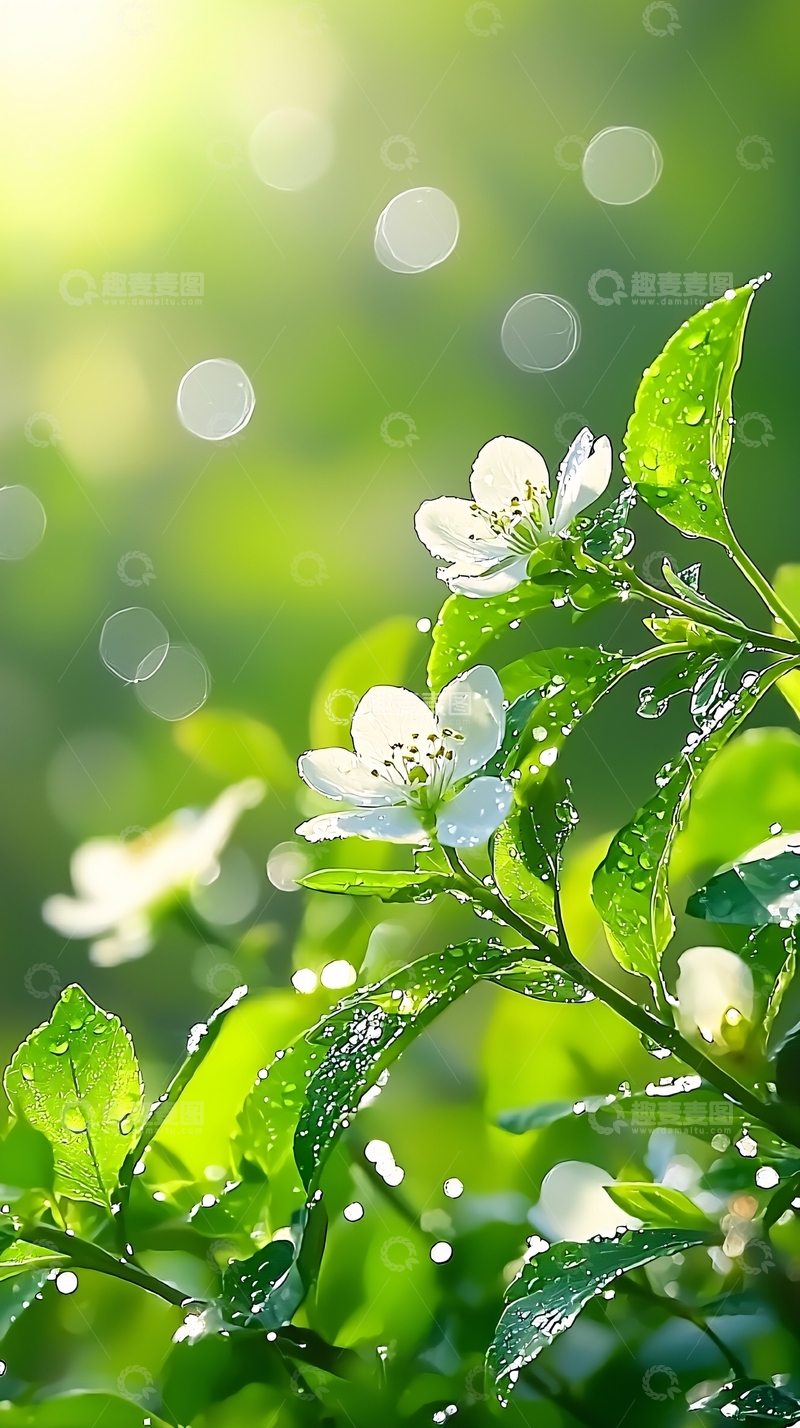 高清大图下载【趣麦麦图】雨后清新花朵自然风景