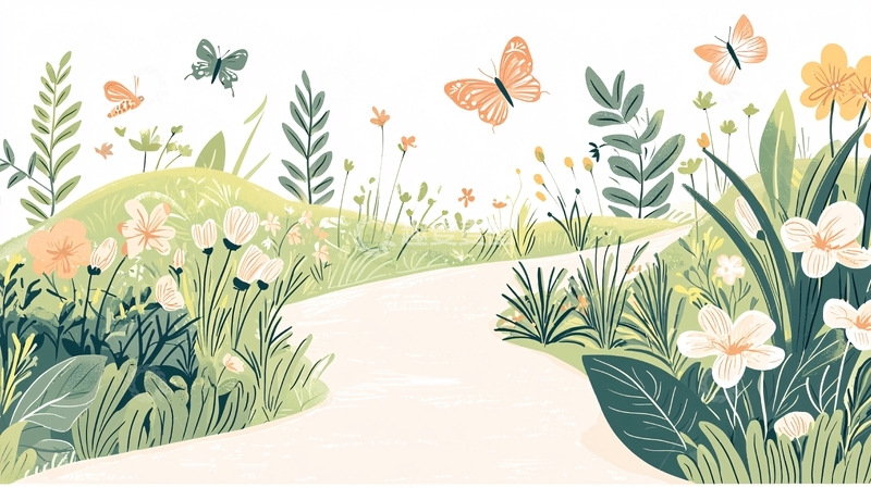 高清大图下载【趣麦麦图】清新田园风光插画