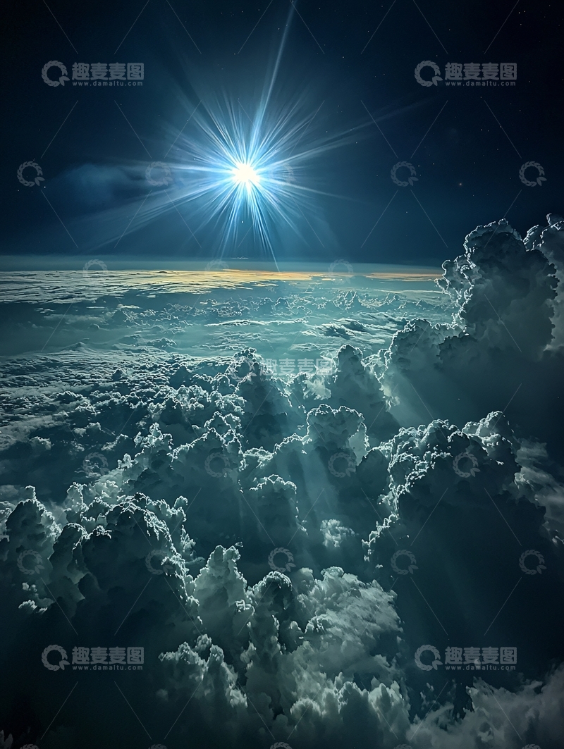 高清大图下载【趣麦麦图】云层之上阳光普照