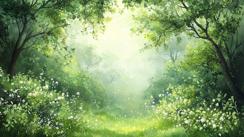 高清大图下载【趣麦麦图】绿意盎然的森林