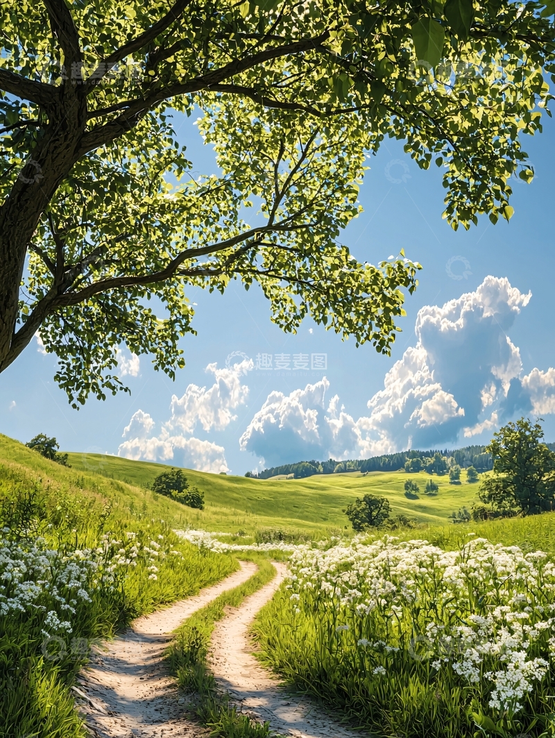 高清大图下载【趣麦麦图】夏日田园小路风景