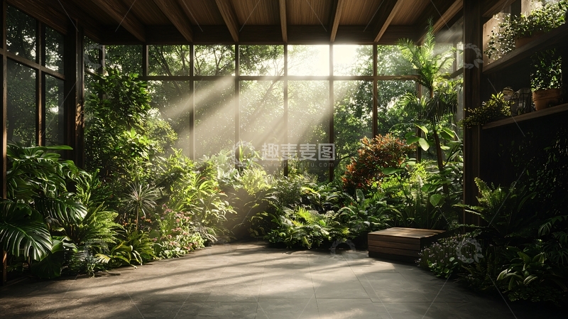 高清大图下载【趣麦麦图】室内绿植光线充足空间