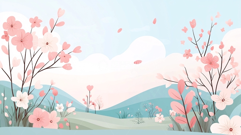 高清大图下载【趣麦麦图】粉色樱花盛开的春天风景