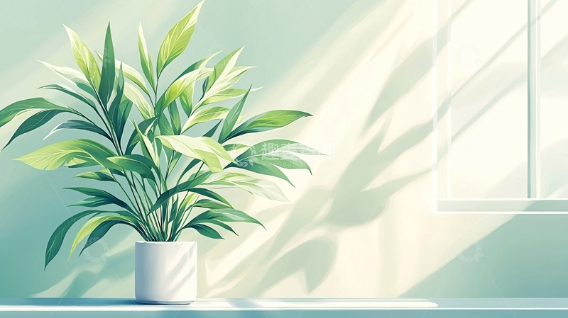 高清大图下载【趣麦麦图】绿植盆栽阳光照射