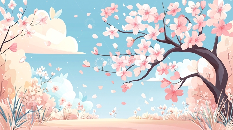 高清大图下载【趣麦麦图】粉色樱花盛开的春天风景