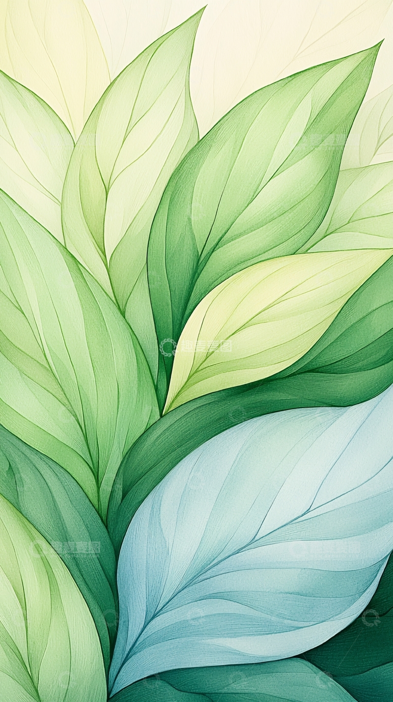高清大图下载【趣麦麦图】清新自然绿色植物叶子背景图