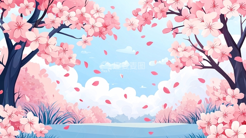 高清大图下载【趣麦麦图】樱花盛开的春天风景