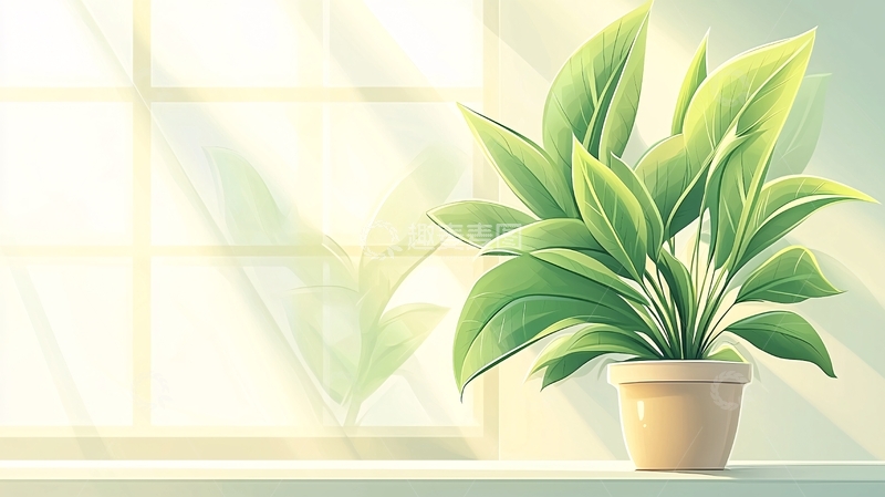 高清大图下载【趣麦麦图】清新绿植窗边一角