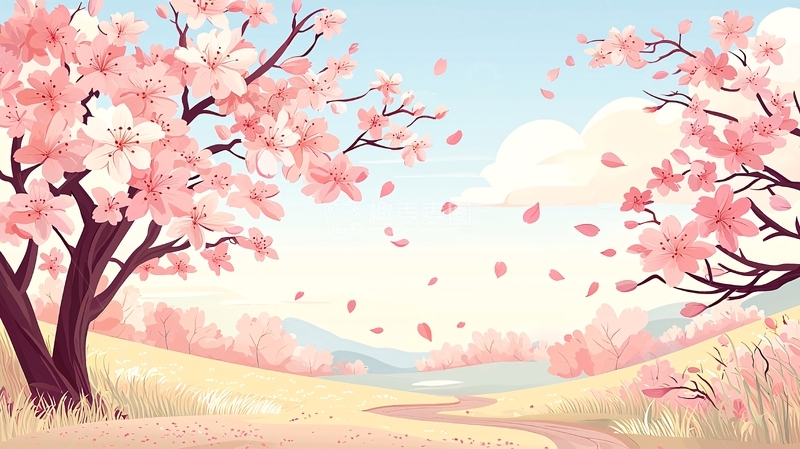 高清大图下载【趣麦麦图】粉色樱花盛开的春天风景