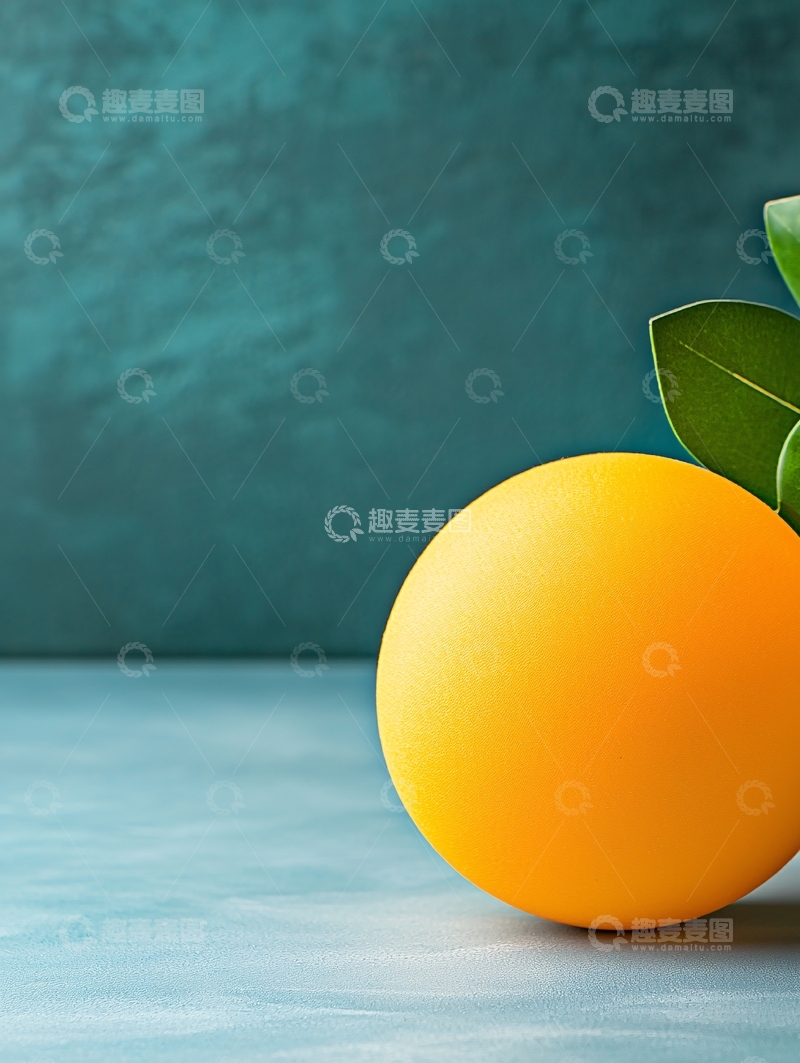 高清大图下载【趣麦麦图】橙子与绿色植物背景