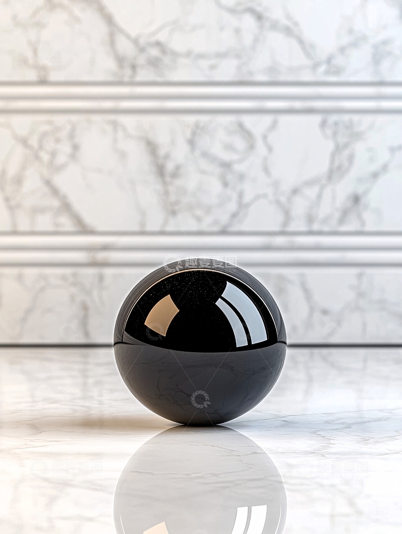 高清大图下载【趣麦麦图】现代简约大理石背景球形装饰品