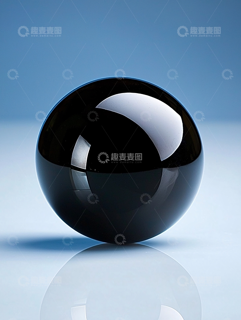 高清大图下载【趣麦麦图】黑色球体反射光影艺术