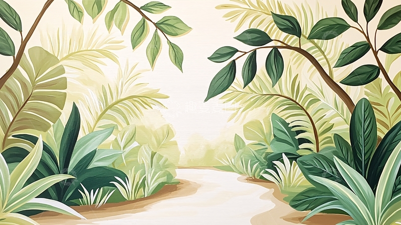 高清大图下载【趣麦麦图】热带植物小路