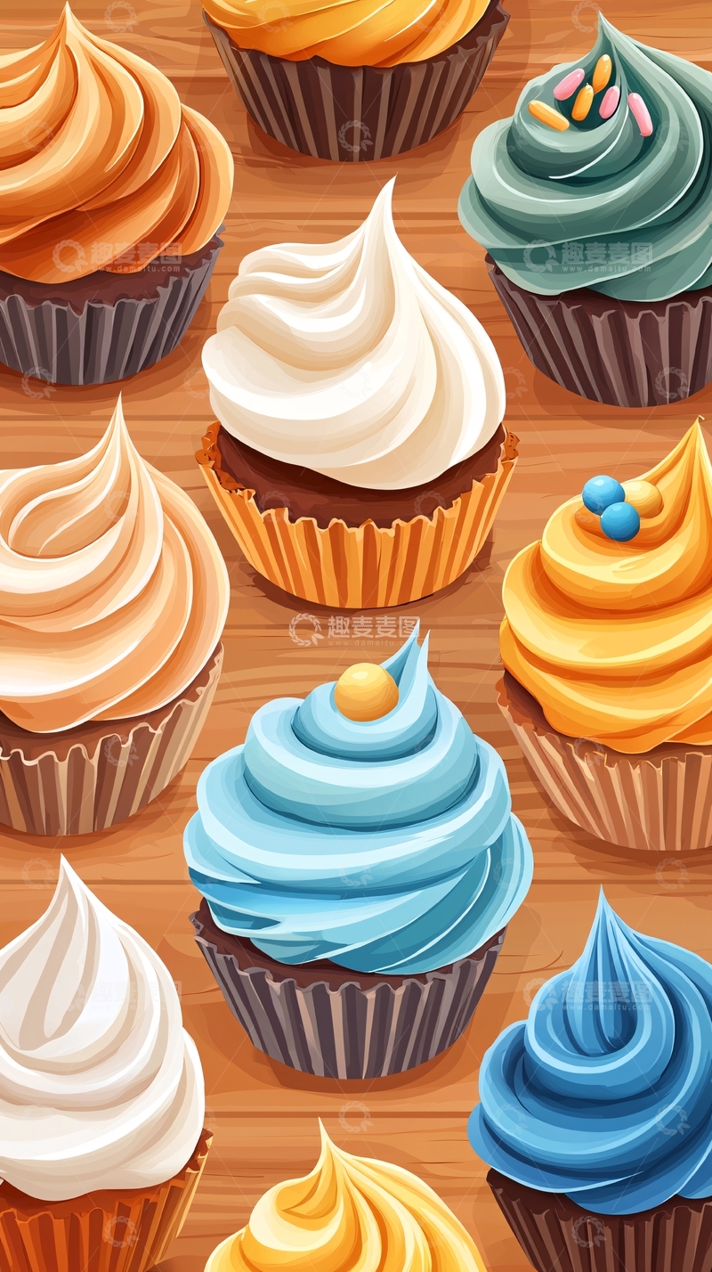 高清大图下载【趣麦麦图】各种口味的纸杯蛋糕集合