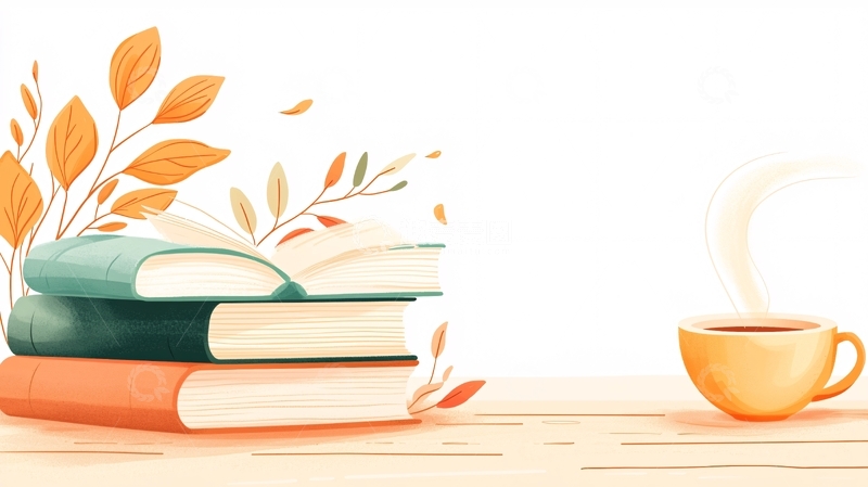 高清大图下载【趣麦麦图】秋日阅读与咖啡时光