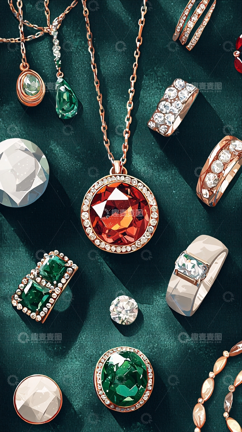 高清大图下载【趣麦麦图】璀璨珠宝首饰展示图