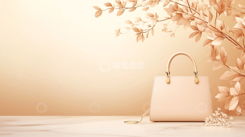 高清大图下载【趣麦麦图】米色手提包高清图片