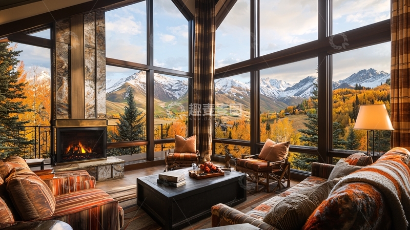 高清大图下载【趣麦麦图】豪华山景客厅