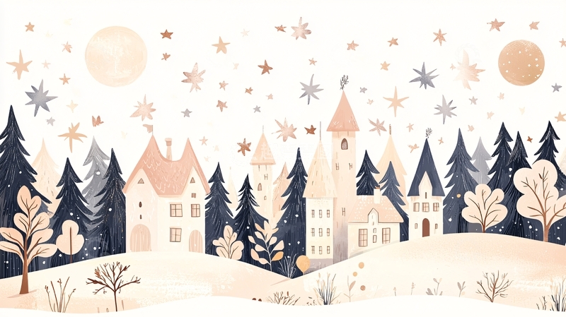 高清大图下载【趣麦麦图】冬日童话小镇