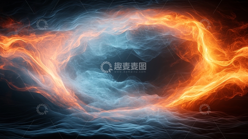 高清大图下载【趣麦麦图】火焰与冰川的交织